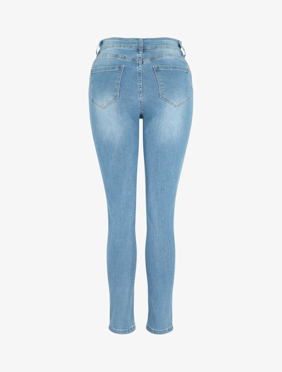 Rechte verwassen push jeans in grote maat - blauw - Image 2