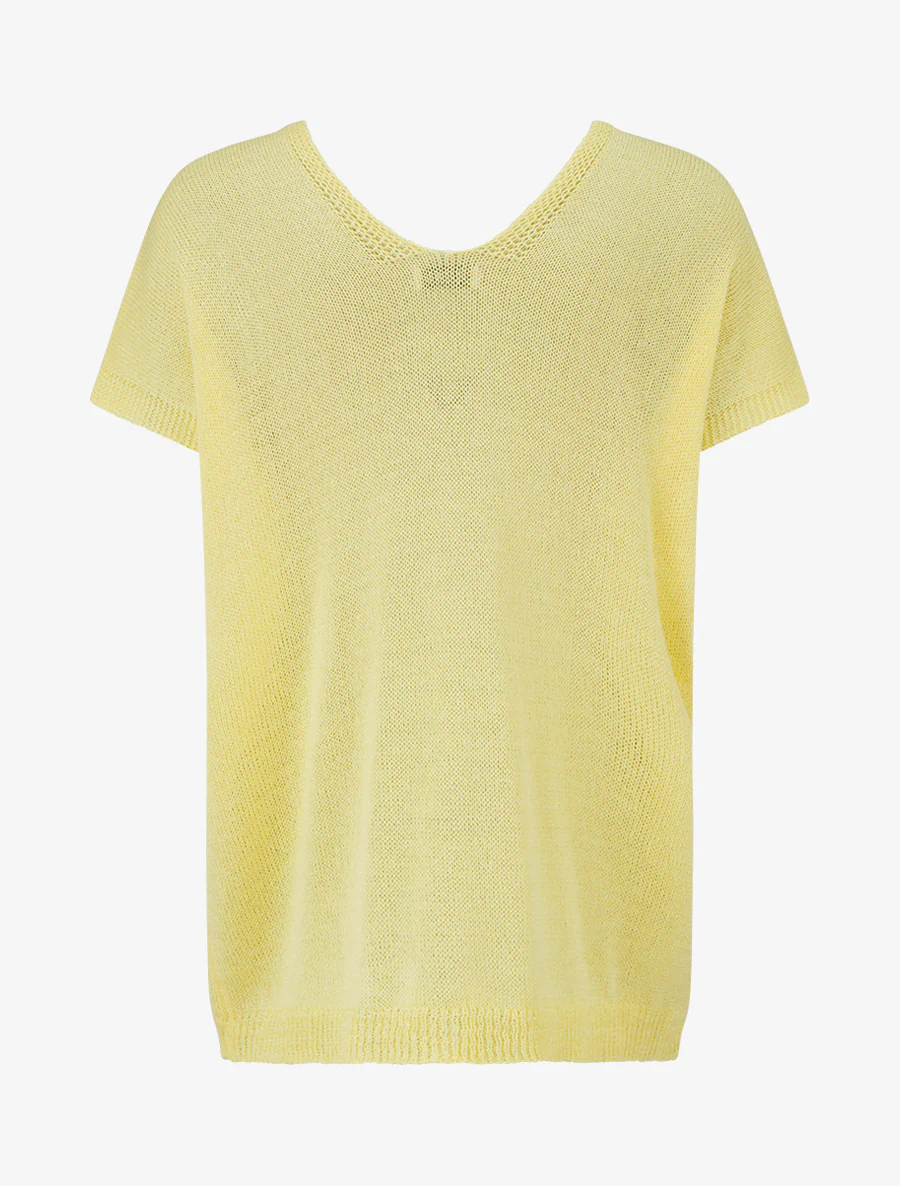Rechtermouw mesh top met korte mouwen - Geel - Image 2