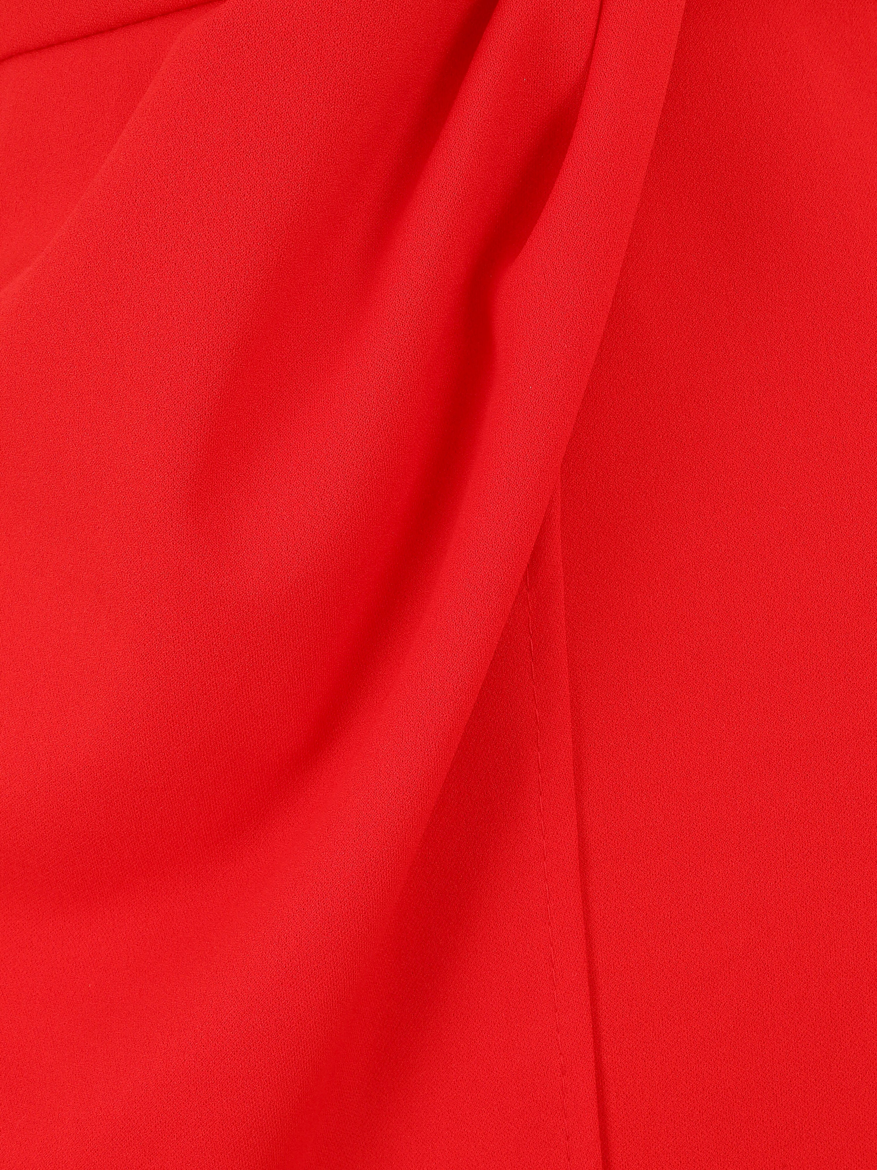 Rechtgesneden jurk met plooieffect - Rood - Image 3