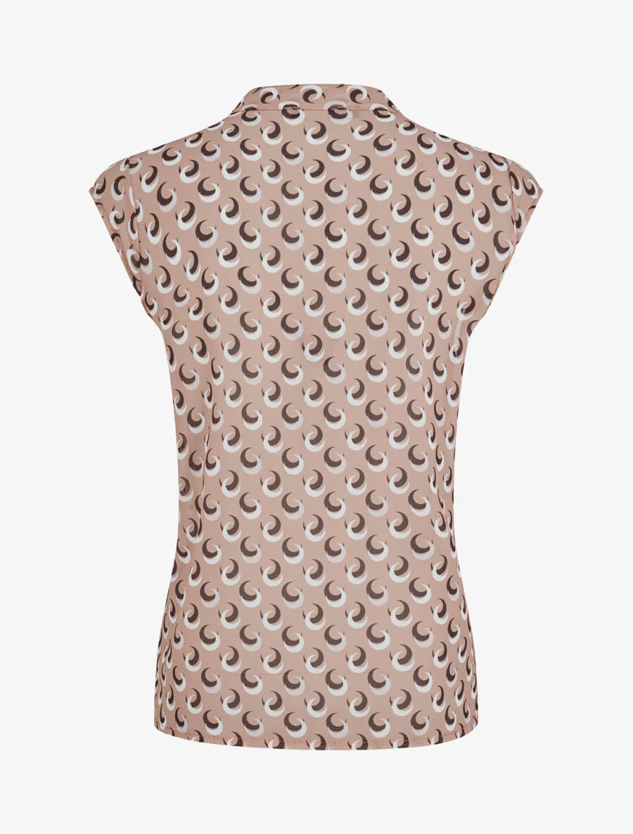 Rechts boven mouwloos met halve maanprint - taupe - Image 2