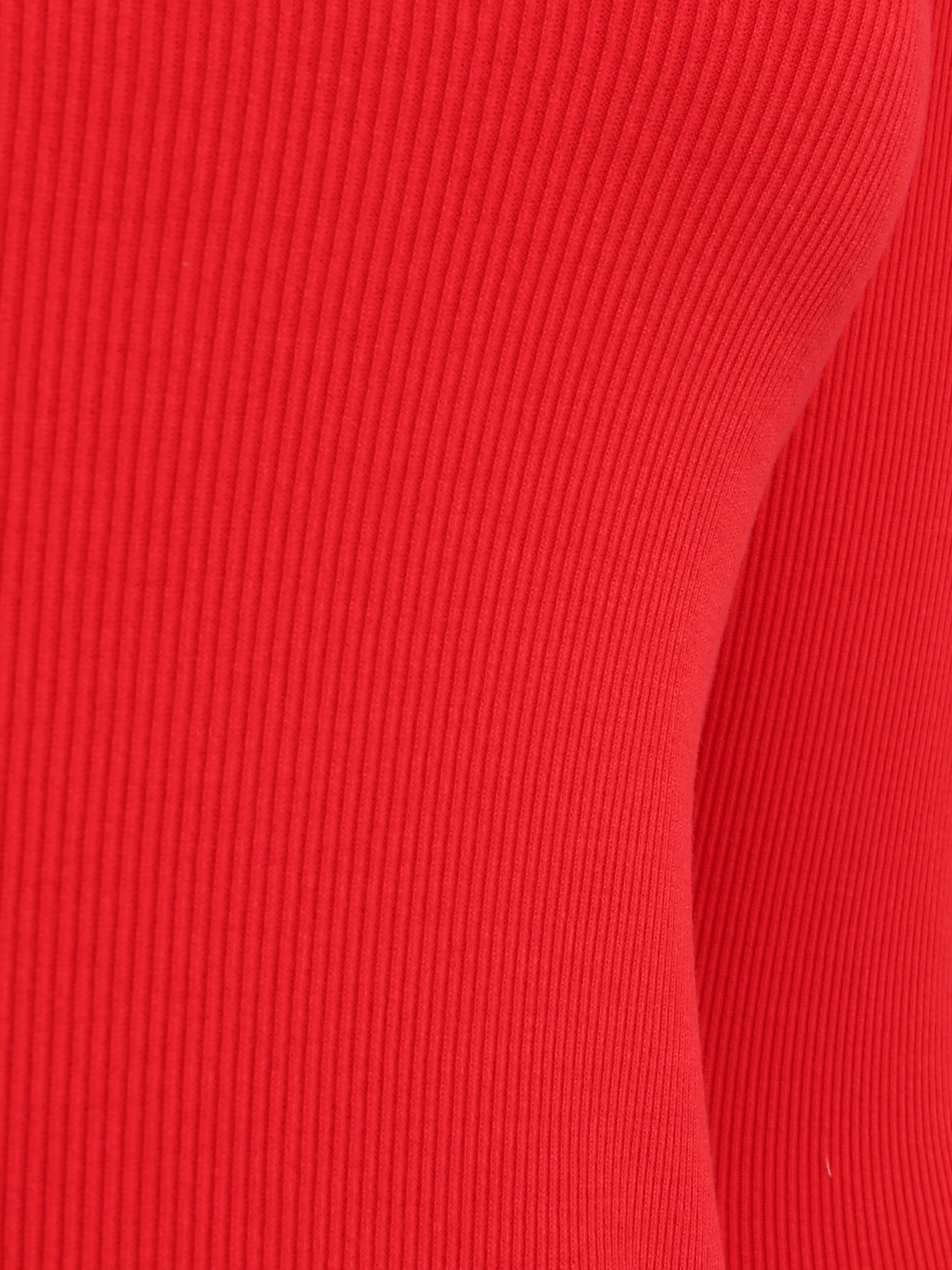 Rechtsboven gerimpeld ronde hals kanten - Rood - Image 3