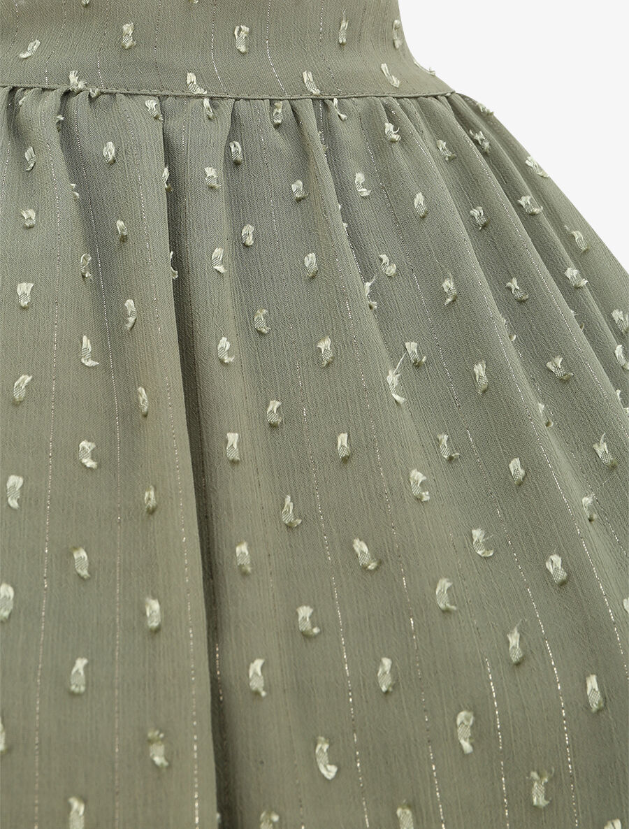 Rechtsboven in glinsterende plooirok - Khaki - Image 3