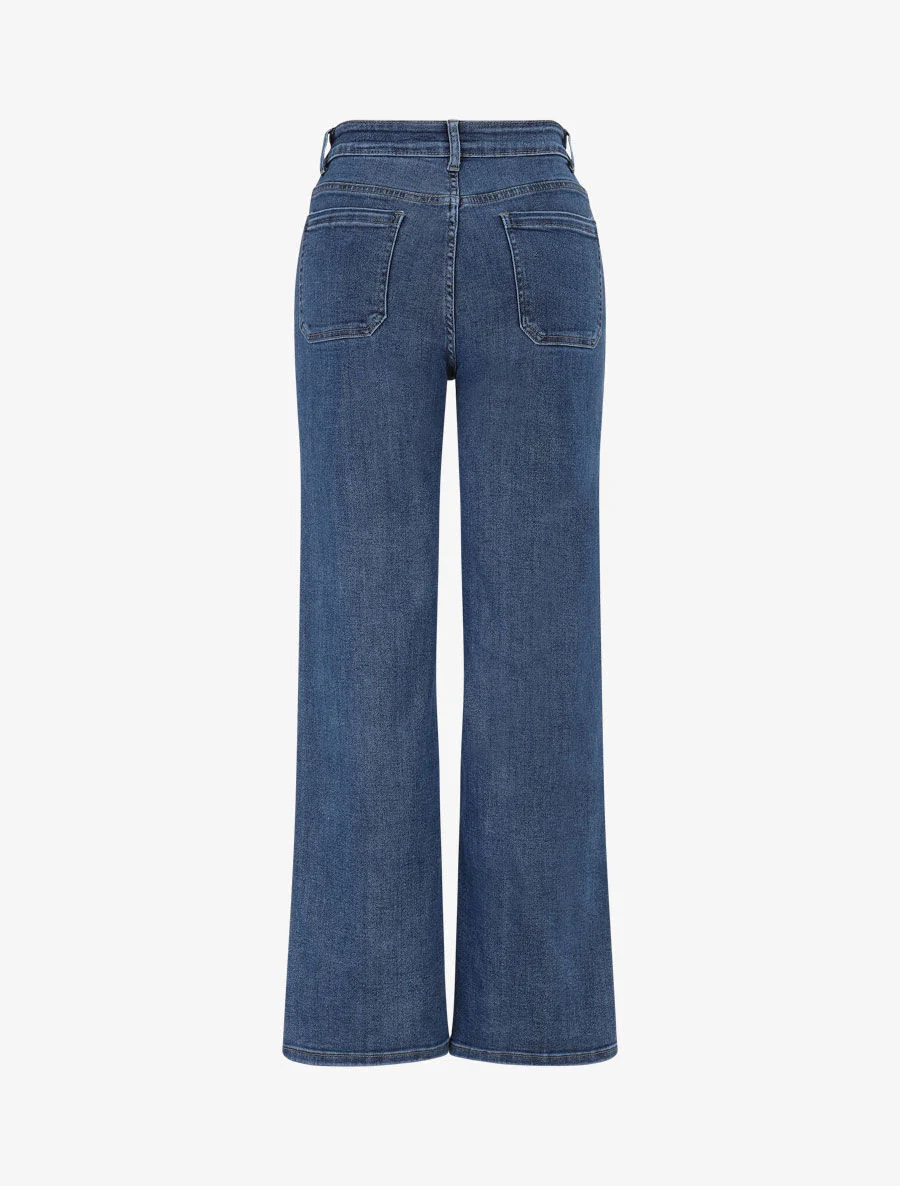 Recte standaard broek met wijde pijpen - Blauw - Image 2