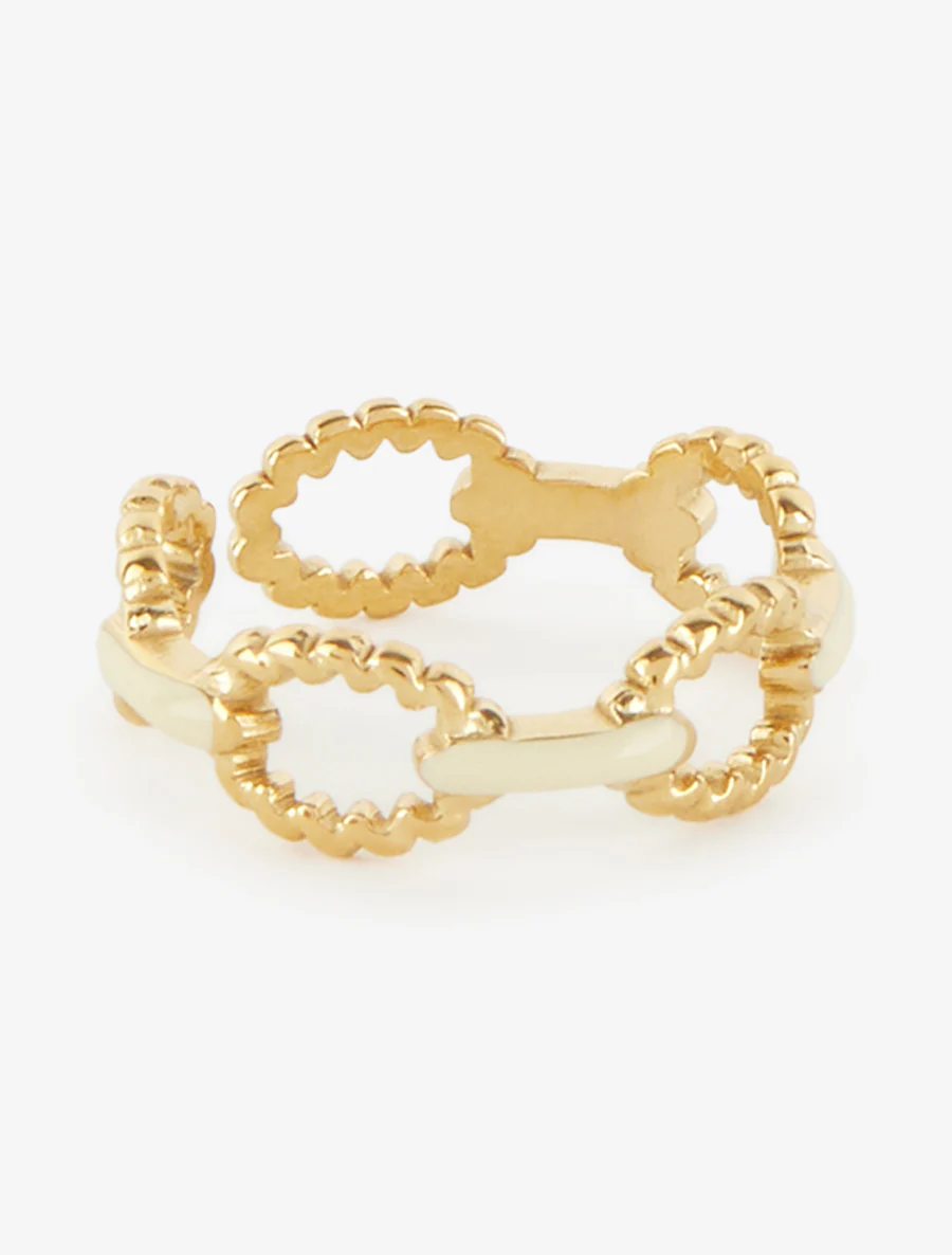 Ring in gedraaide maritieme schakels stijl - Goud/geel - Image 2