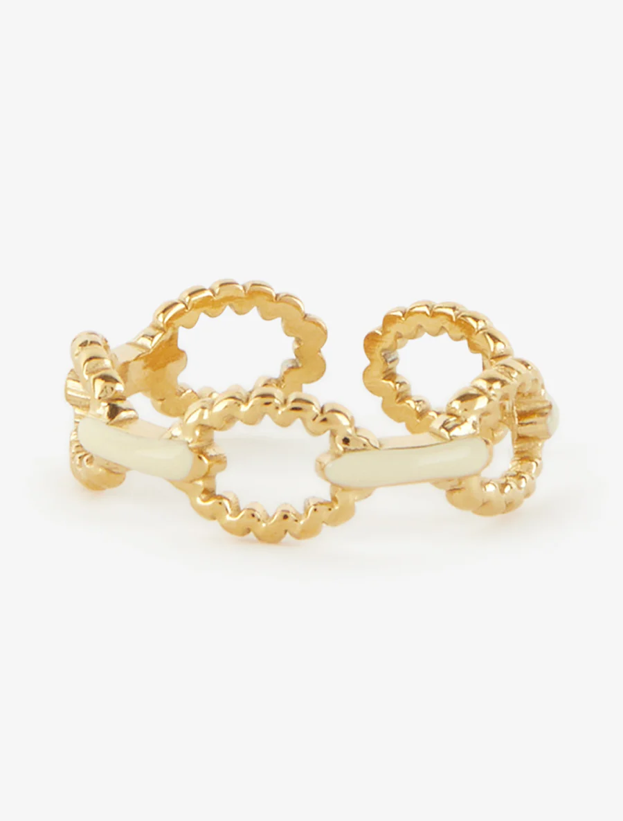 Ring in gedraaide maritieme schakels stijl - Goud/geel - Image 3
