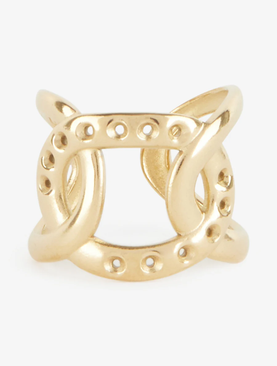 Ring in gekruiste ringen stijl - Goud - Image 3