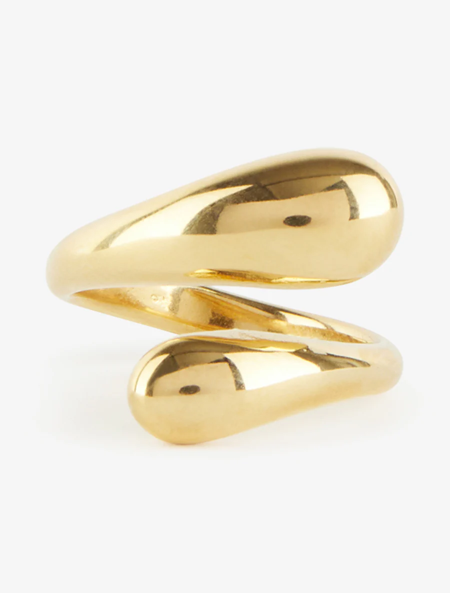 Ring in verweven druppelstijl - Goud - Image 3