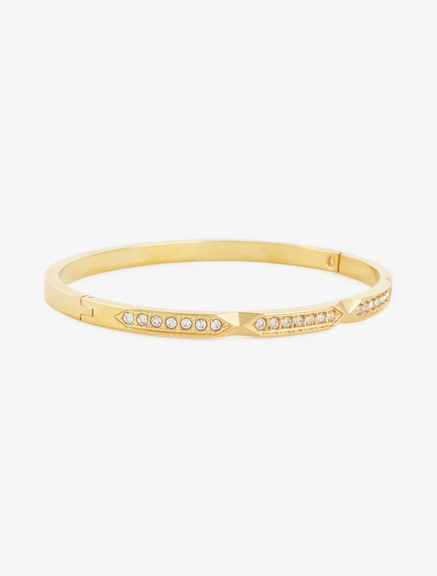 Ring met ingelegde witte zirkonia's - Goud - Image 2