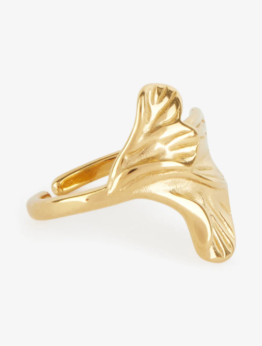 Ring met plantenmotief - Goud - Image 2