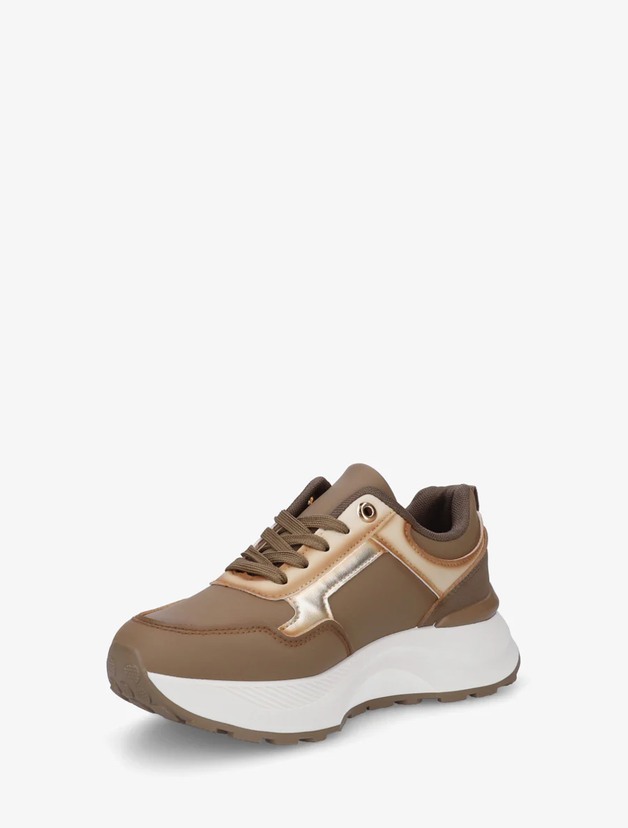 Rits sneakers met metalen sieraad - Bruin - Image 3
