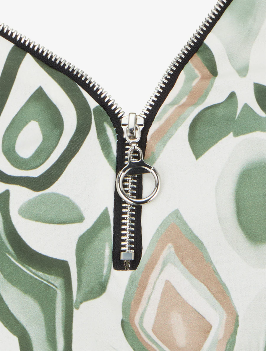 Ritsvest met fantasieprint en ronde hals. - Kaki - Image 3
