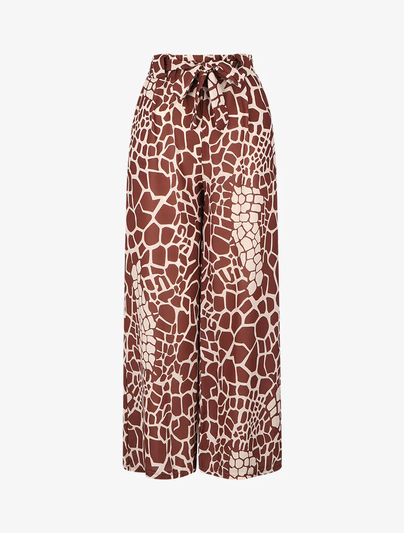 Giraffeprint culotte rok - Bruin
