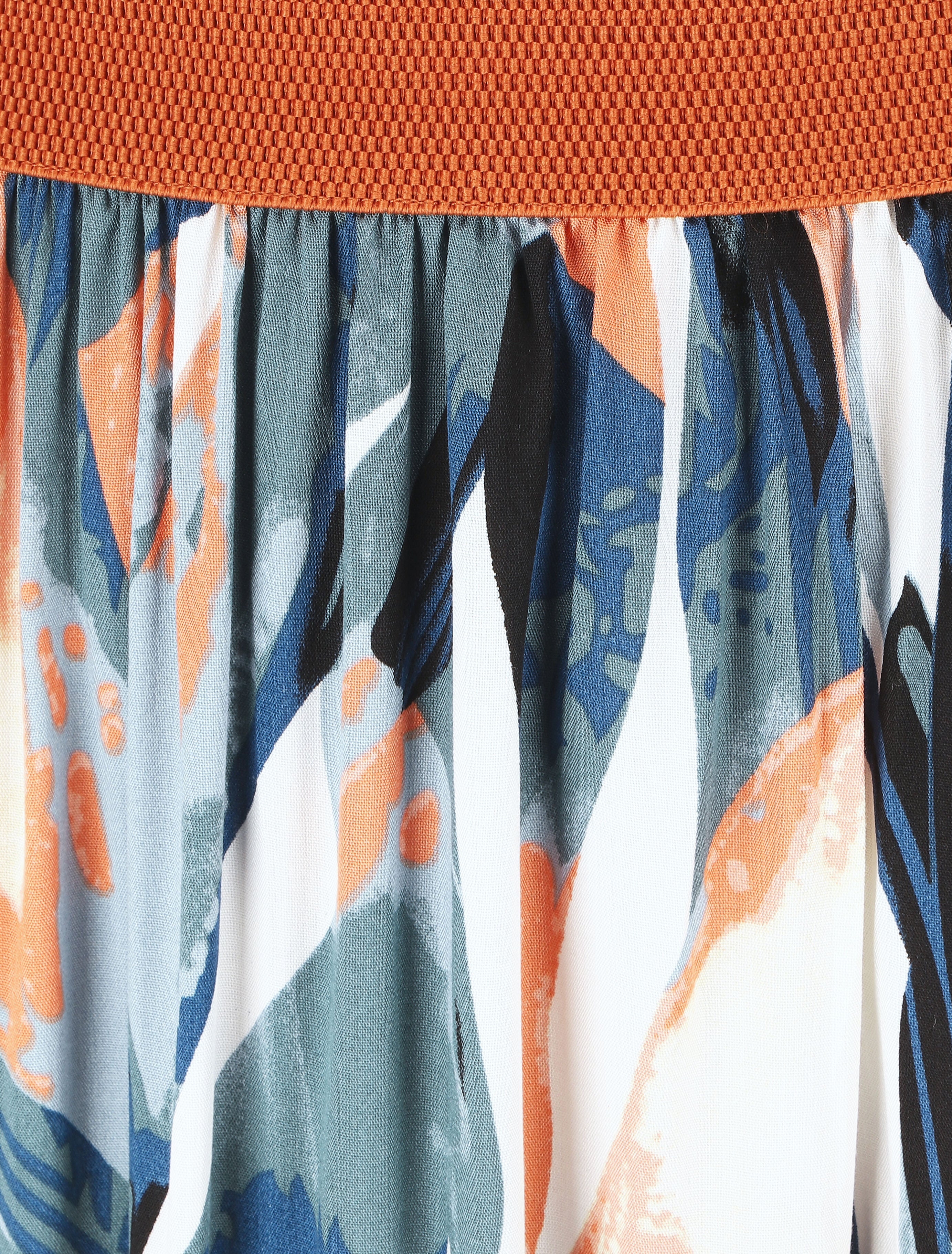 Rok met abstracte print - Koraal - Image 3