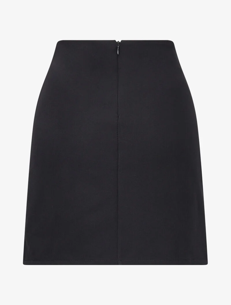Rok met decoratieve knopen - zwart - Image 2