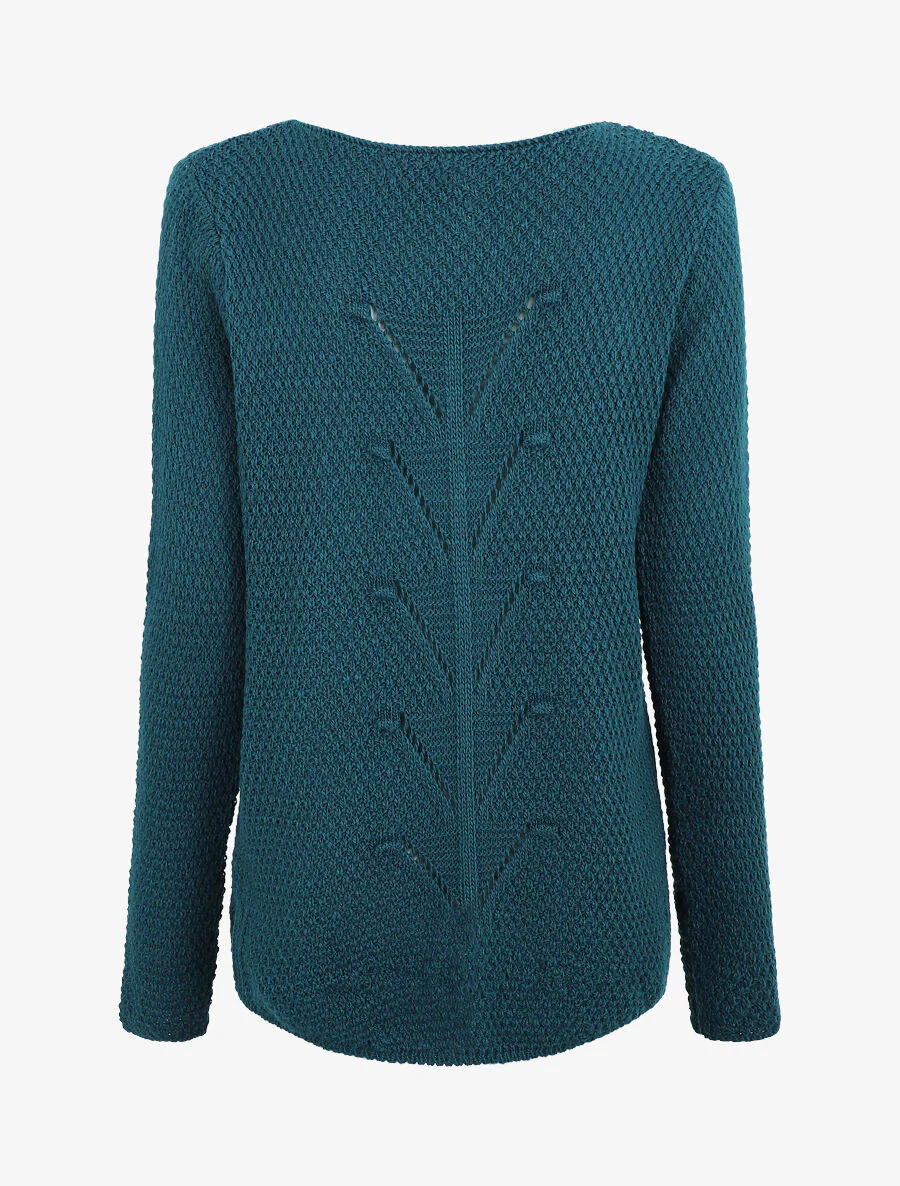 Ronde hals rechte trui - Eendblauw - Image 2
