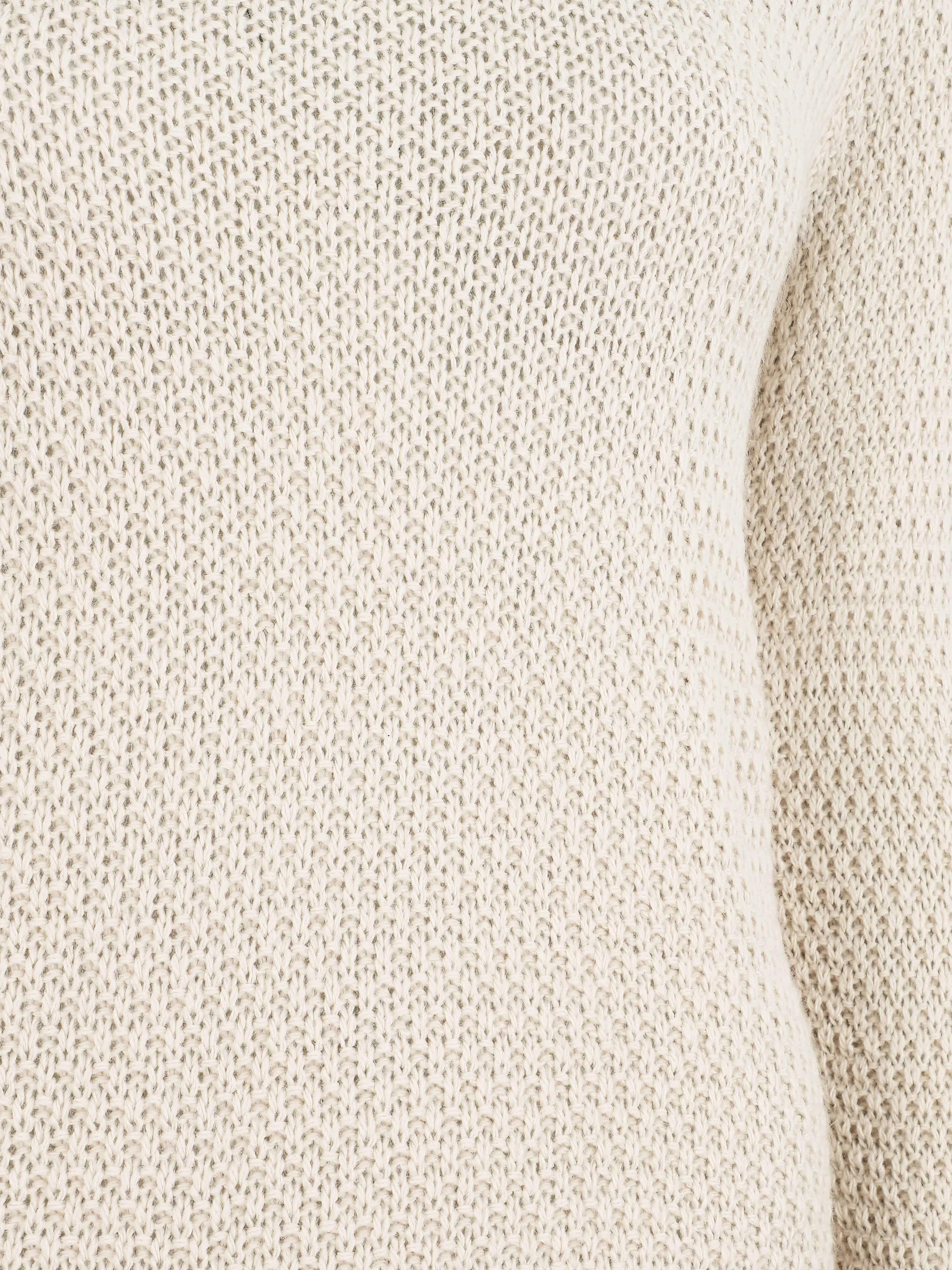 Ronde hals rechte trui - Beige - Image 3