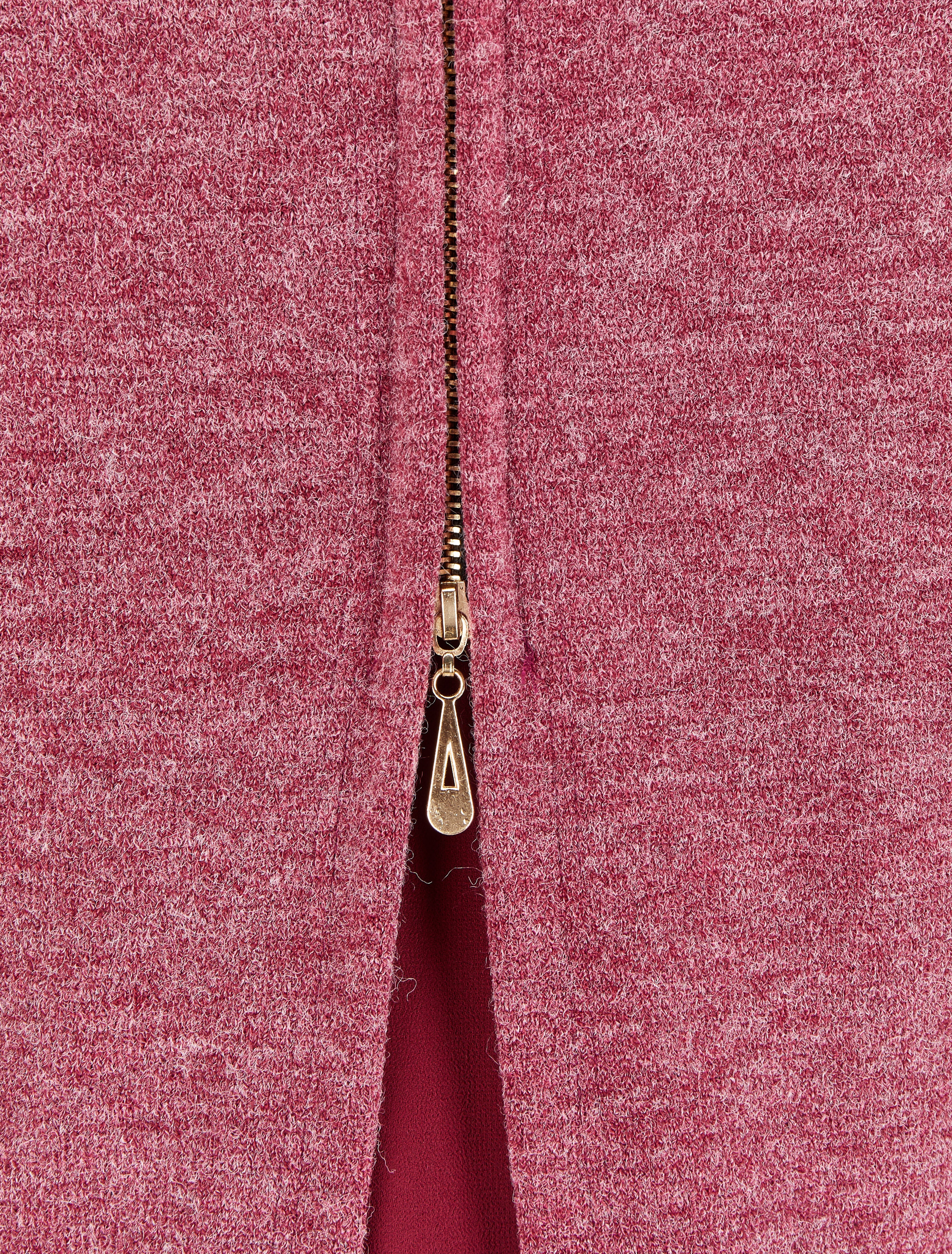 Open rug trui met ritssluiting en voile detail - Bordeaux - Image 3