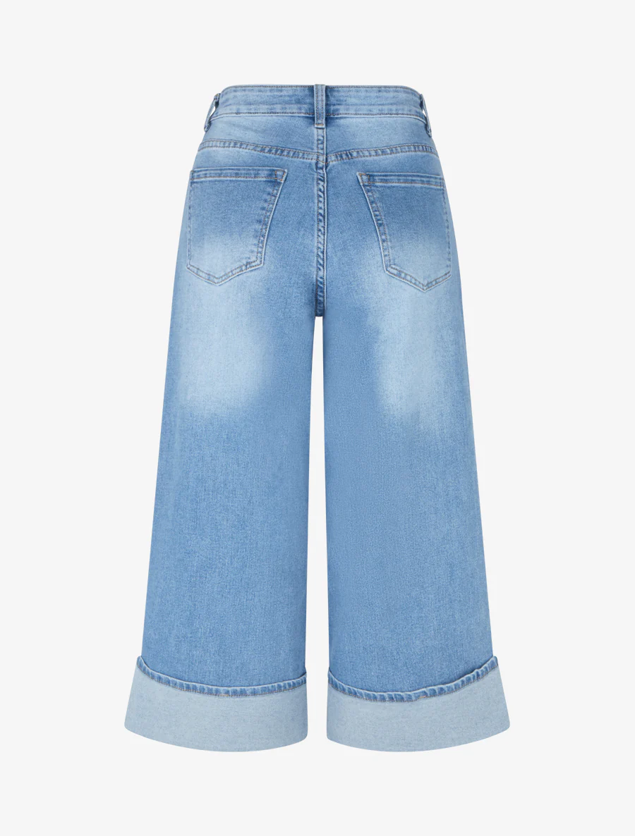Ruime Bermuda met omslag - Blauw - Image 2