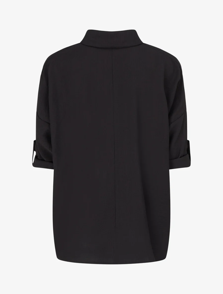 Ruime blouse met metalen pinnen - Zwart - Image 2