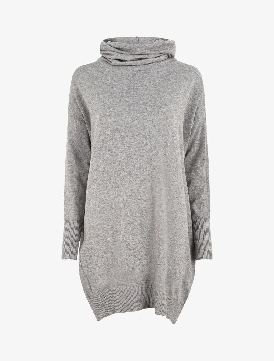 Ruime coltrui jurk - Grijs