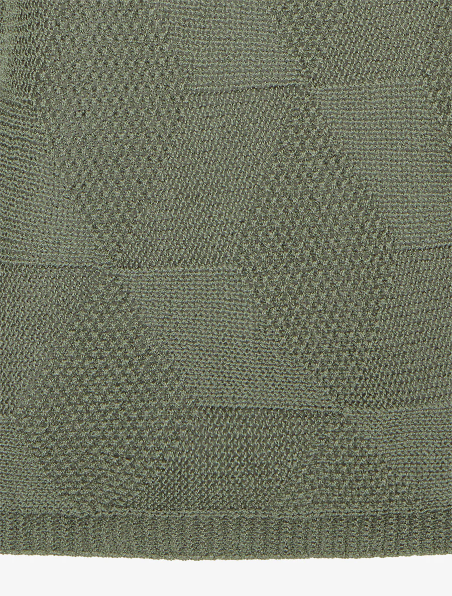 Ruime trui met ruitpatroon - Kaki - Image 3