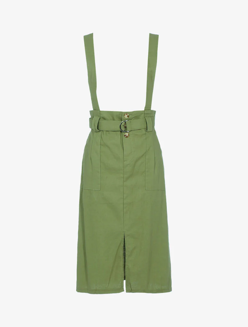 Gespleten tuinbroekrok - kaki