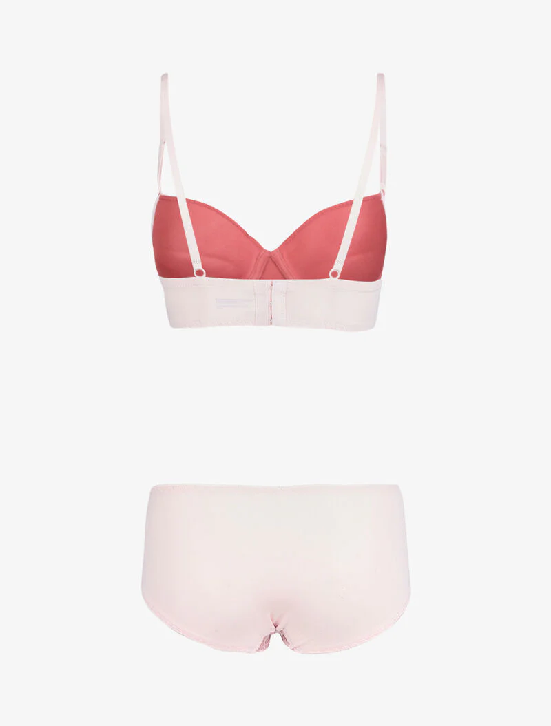 Samenstelling bustier in kant en netstof - wit/rood - Image 2
