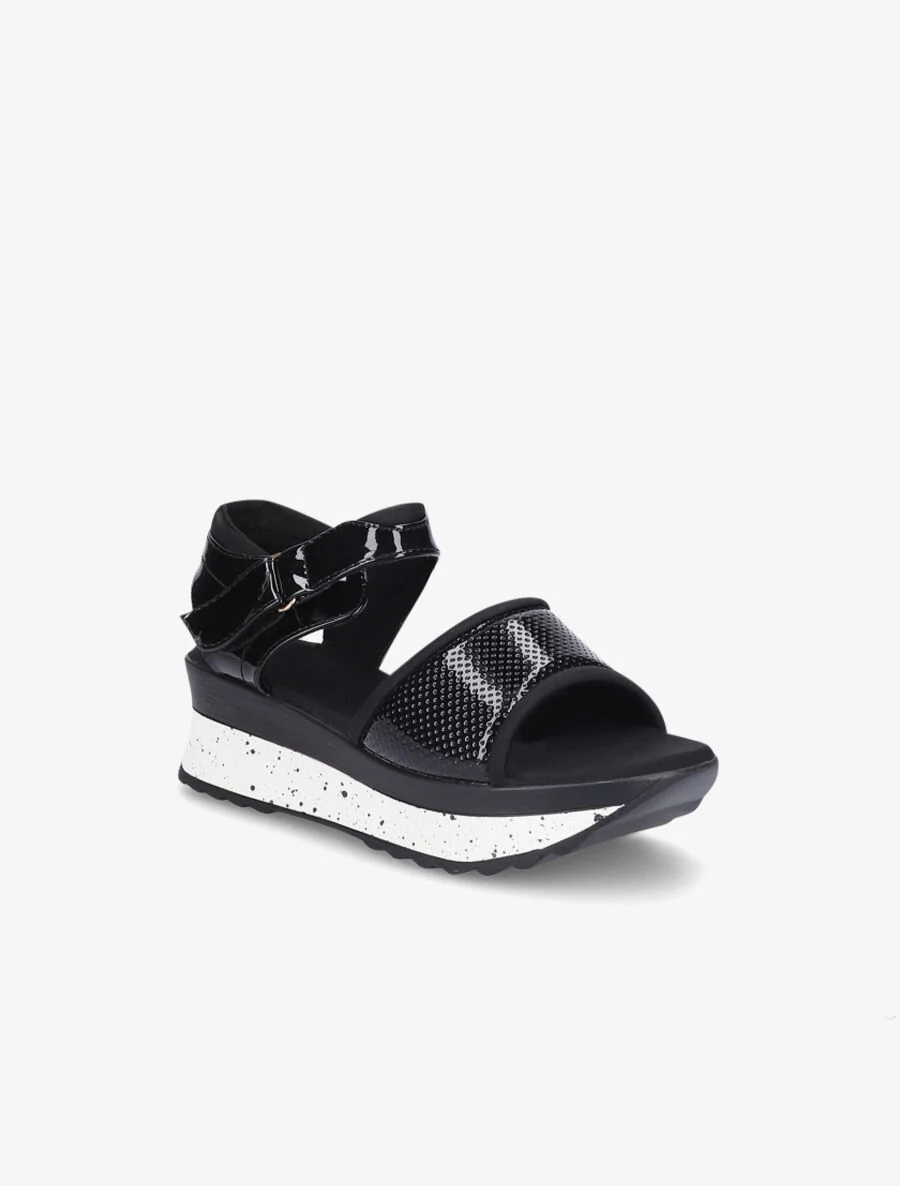 Lakleren sleehakken sandalen - Zwart - Image 2
