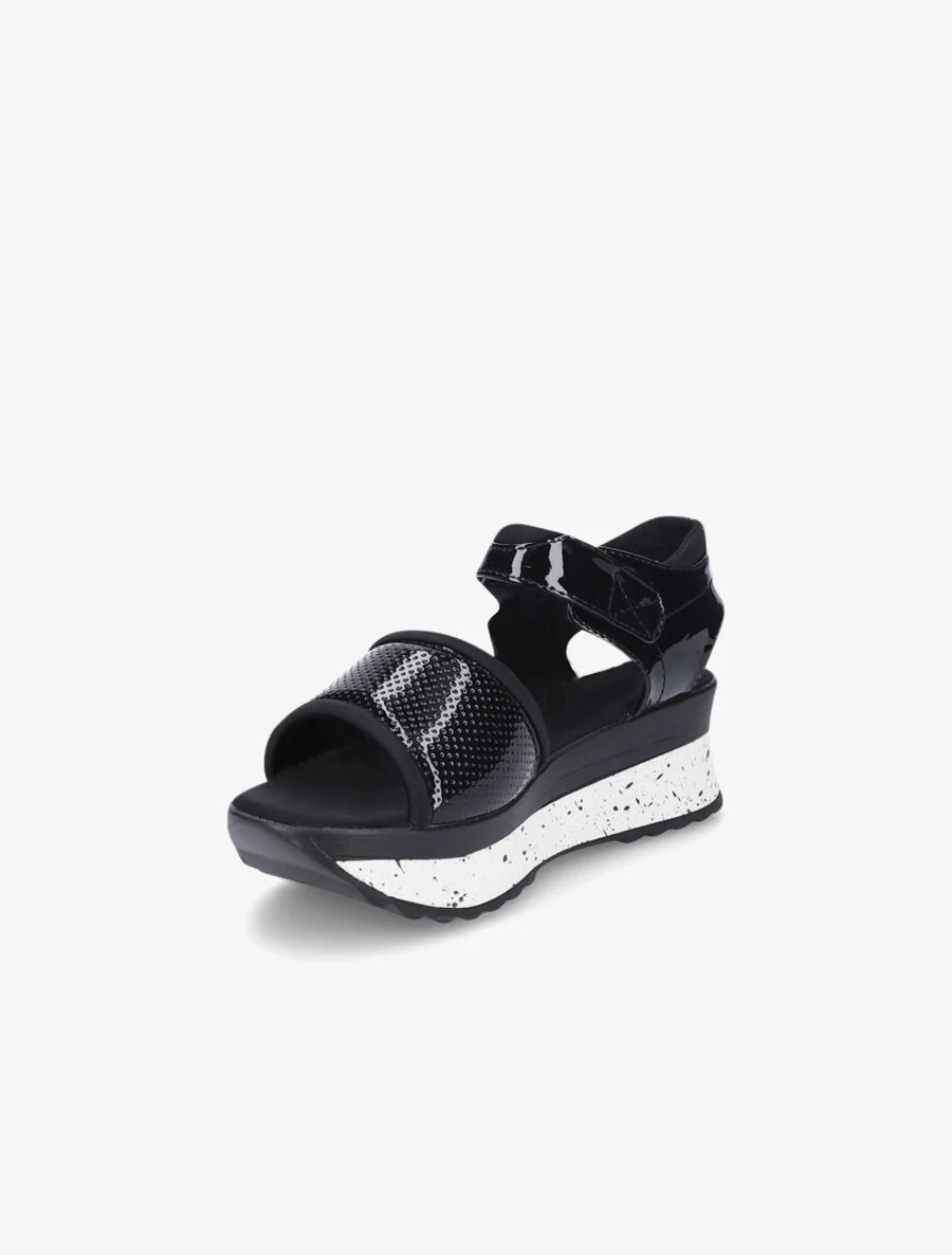 Lakleren sleehakken sandalen - Zwart - Image 3