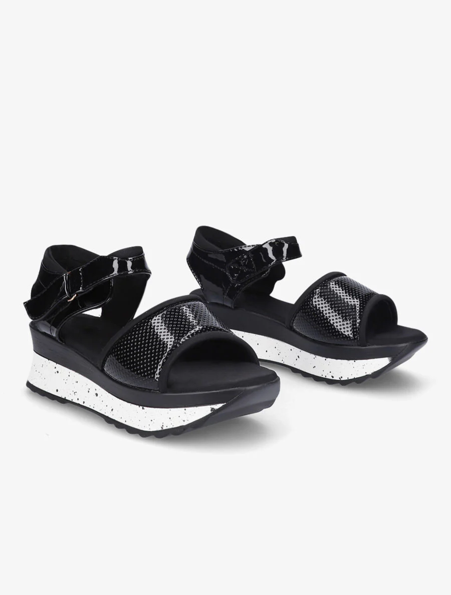 Lakleren sleehakken sandalen - Zwart - Image 4