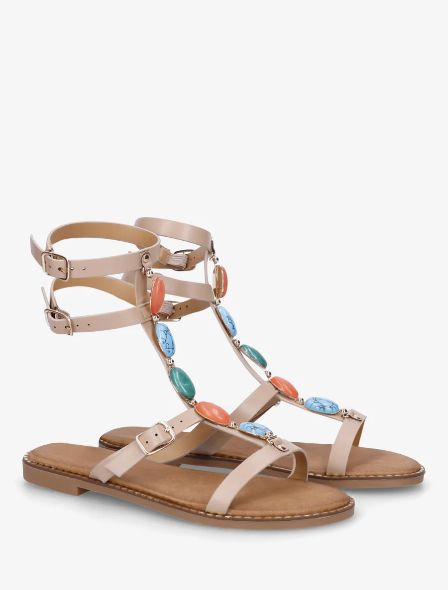Sandaaltjes in gladiatorstijl met stenen - Mol - Image 4