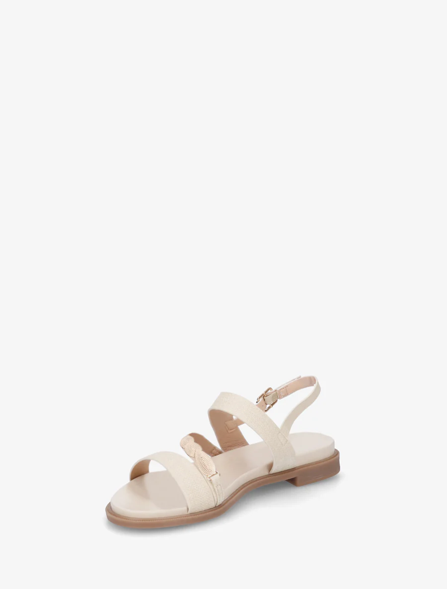 Sandaaltjes van imitatieleer met bladsieraad - Beige - Image 3