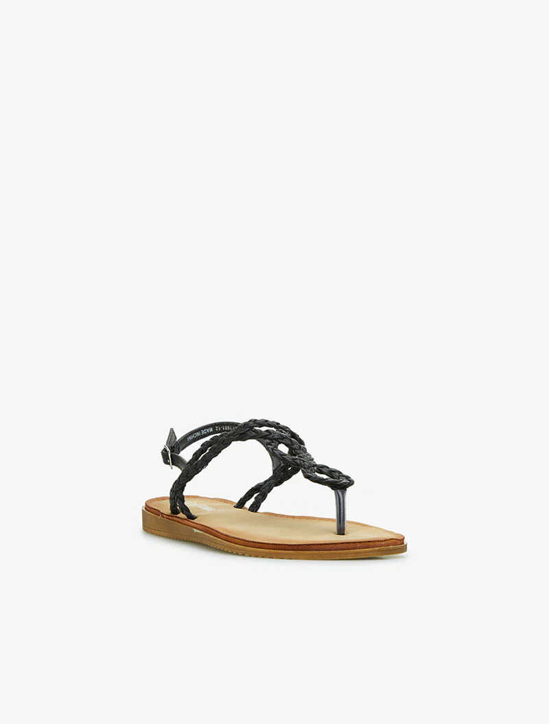 Gevlochten sandalen verstrengeld - zwart - Image 2