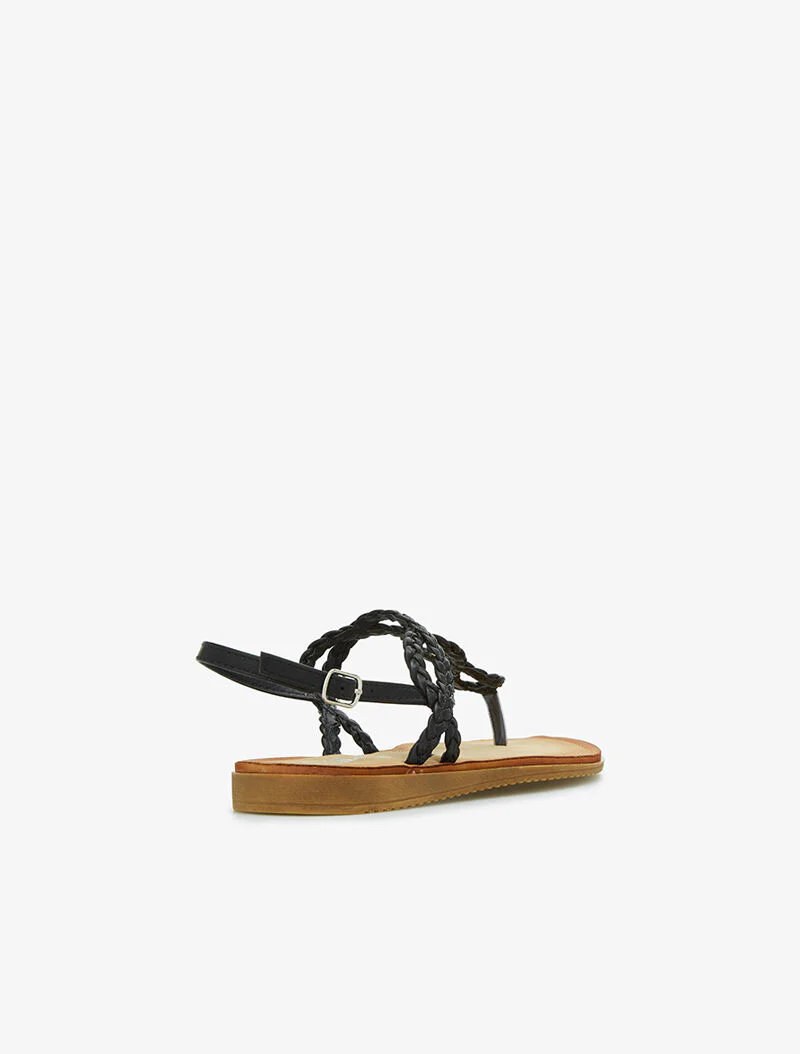 Gevlochten sandalen verstrengeld - zwart - Image 4
