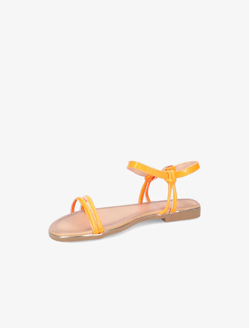 Sandalen in gestructureerd imitatieleer - fluoroze oranje - Image 3