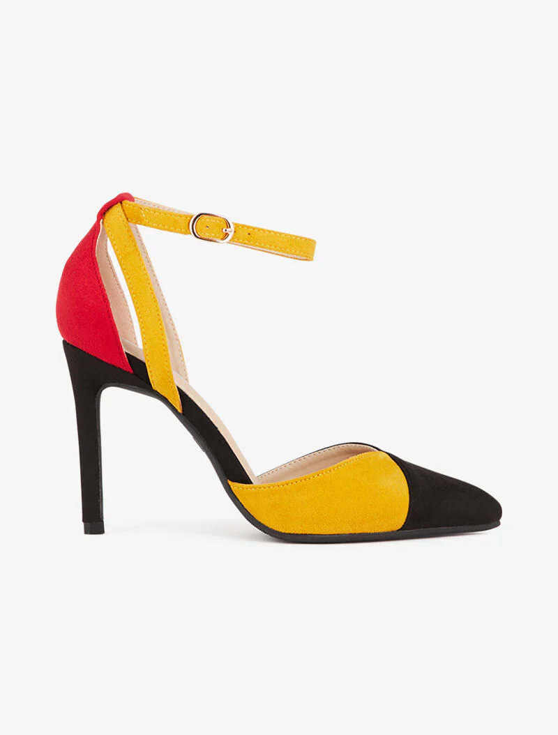 Colorblock sandalen - zwart