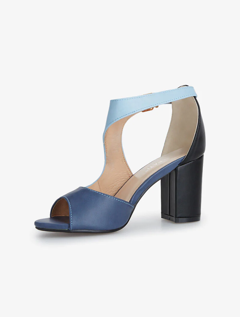 Sandalen imitatie driekleurig - marine/blauw/zwart - Image 3
