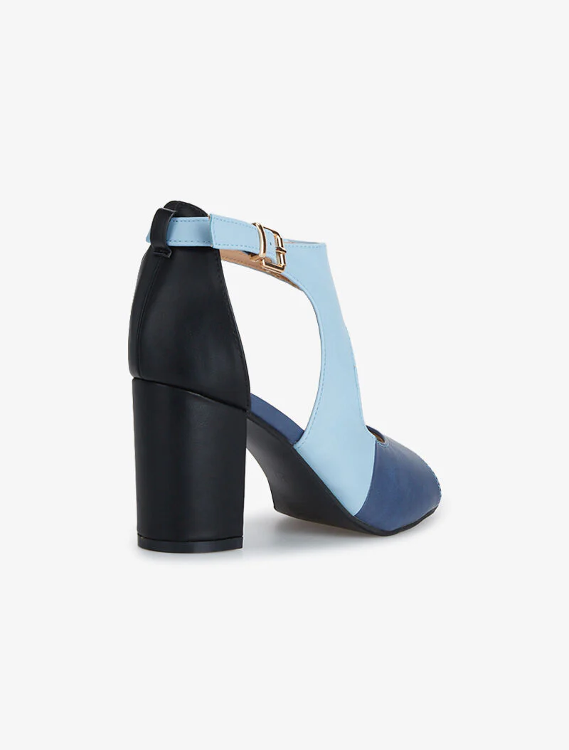 Sandalen imitatie driekleurig - marine/blauw/zwart - Image 4