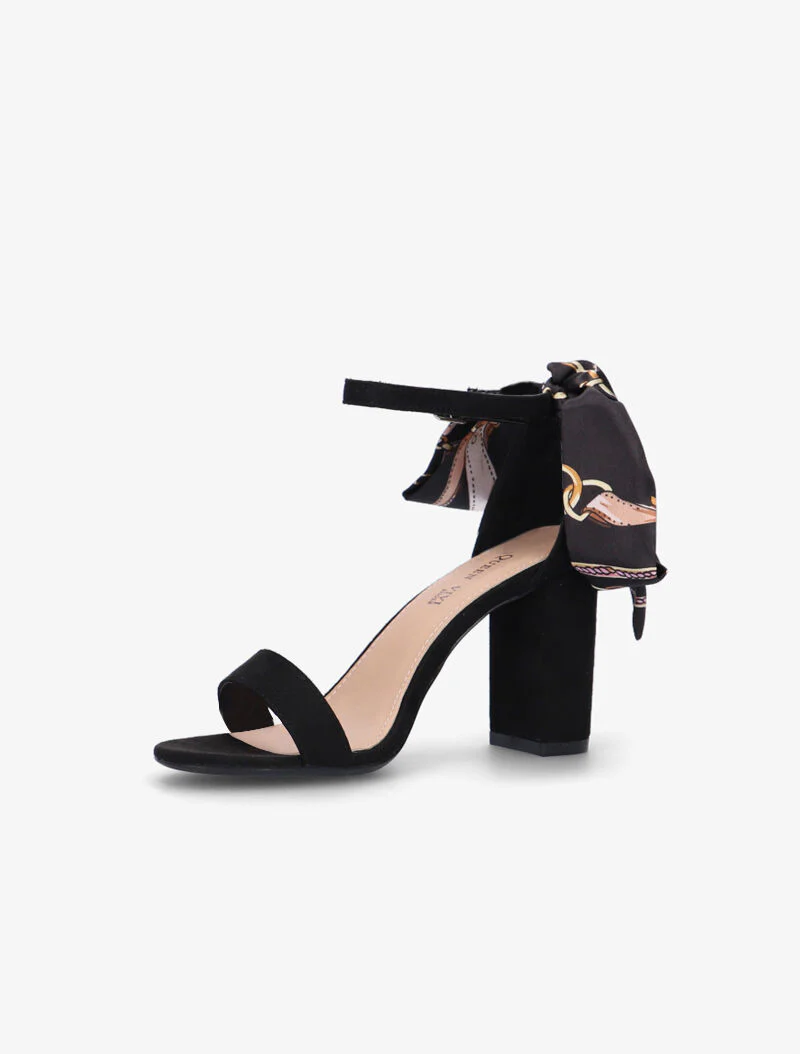 Sandalen met bedrukte sjaalprint - zwart - Image 3