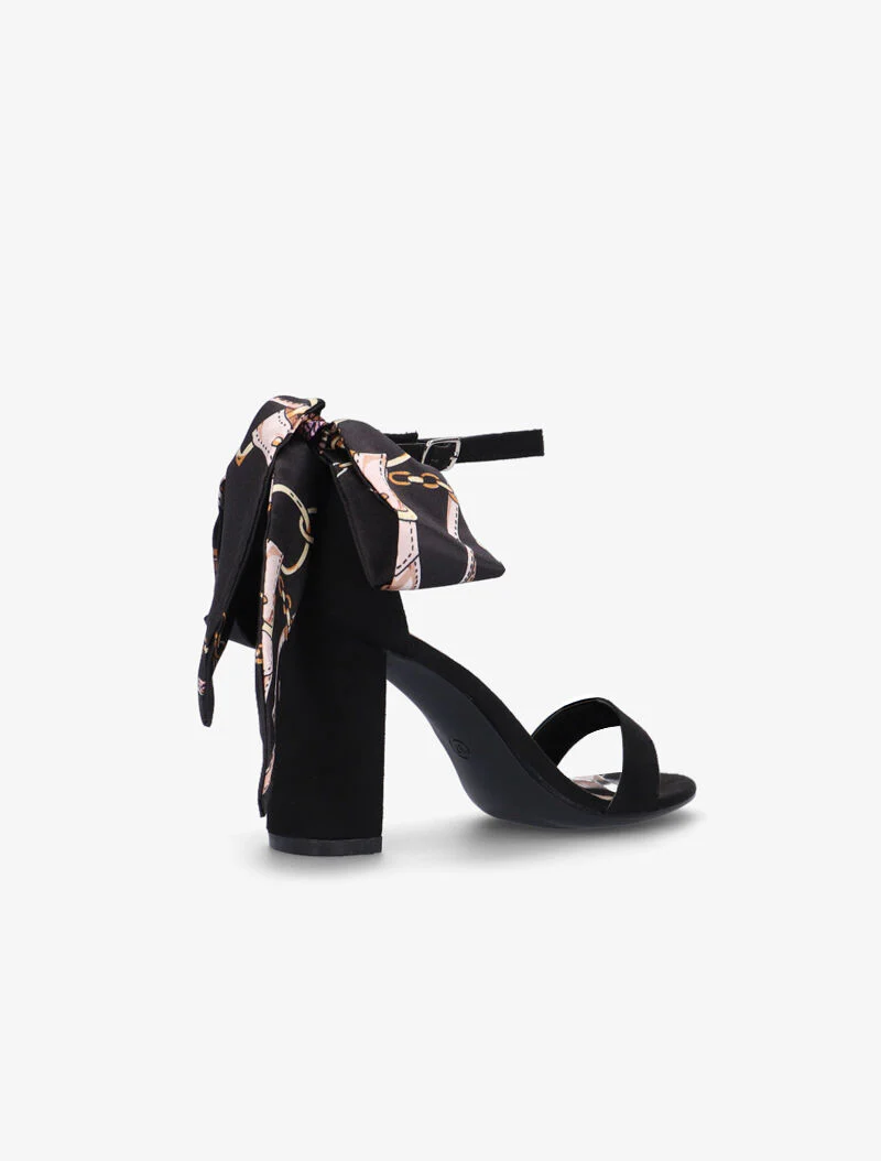 Sandalen met bedrukte sjaalprint - zwart - Image 4