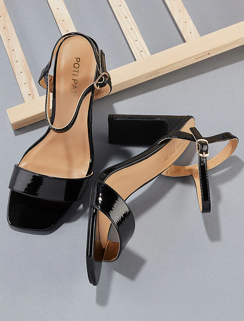 Sandalen met blokhak - zwart
