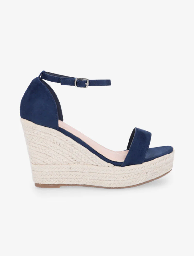 Sandalen met hielstuk en bijpassende band - indigo blauw