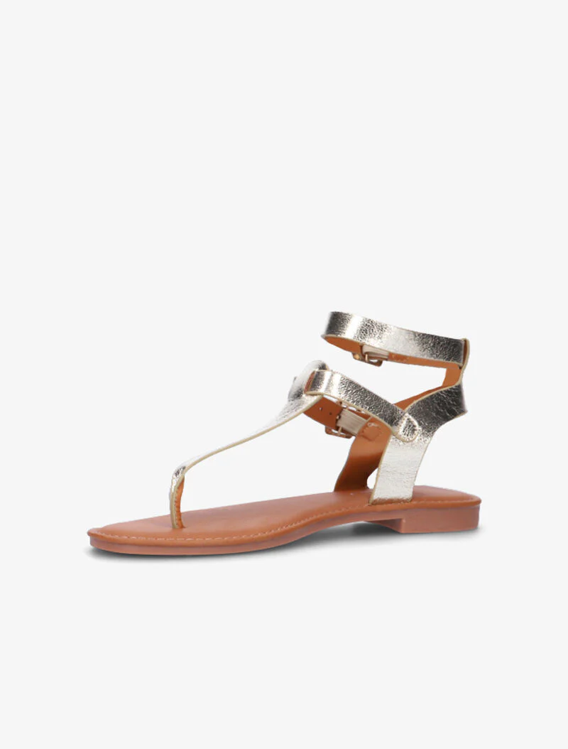 Sandalen met dubbele bandjes - goud - Image 3