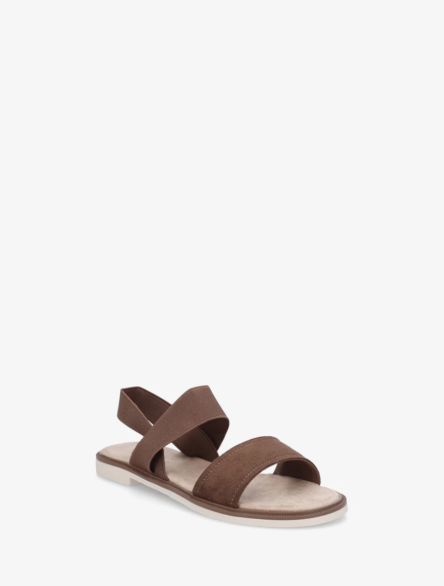 Sandalen met elastische enkelband. - Bruin - Image 2