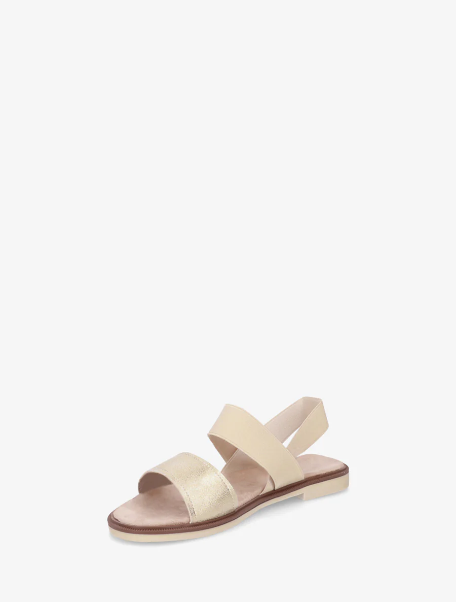 Sandalen met elastische enkelband. - Beige - Image 3