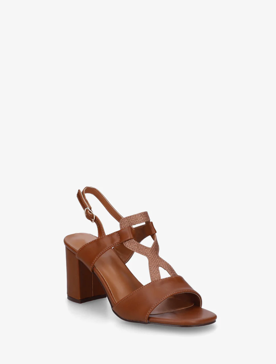Sandalen met iriserend inzetstuk - Bruin - Image 2