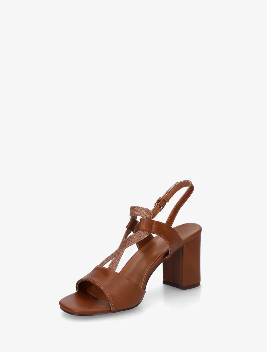 Sandalen met iriserend inzetstuk - Bruin - Image 3