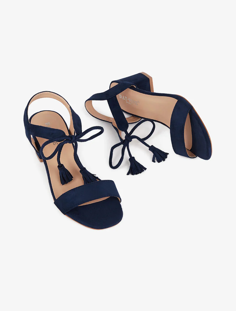 Sandalen met kwastjes - marineblauw - Image 4