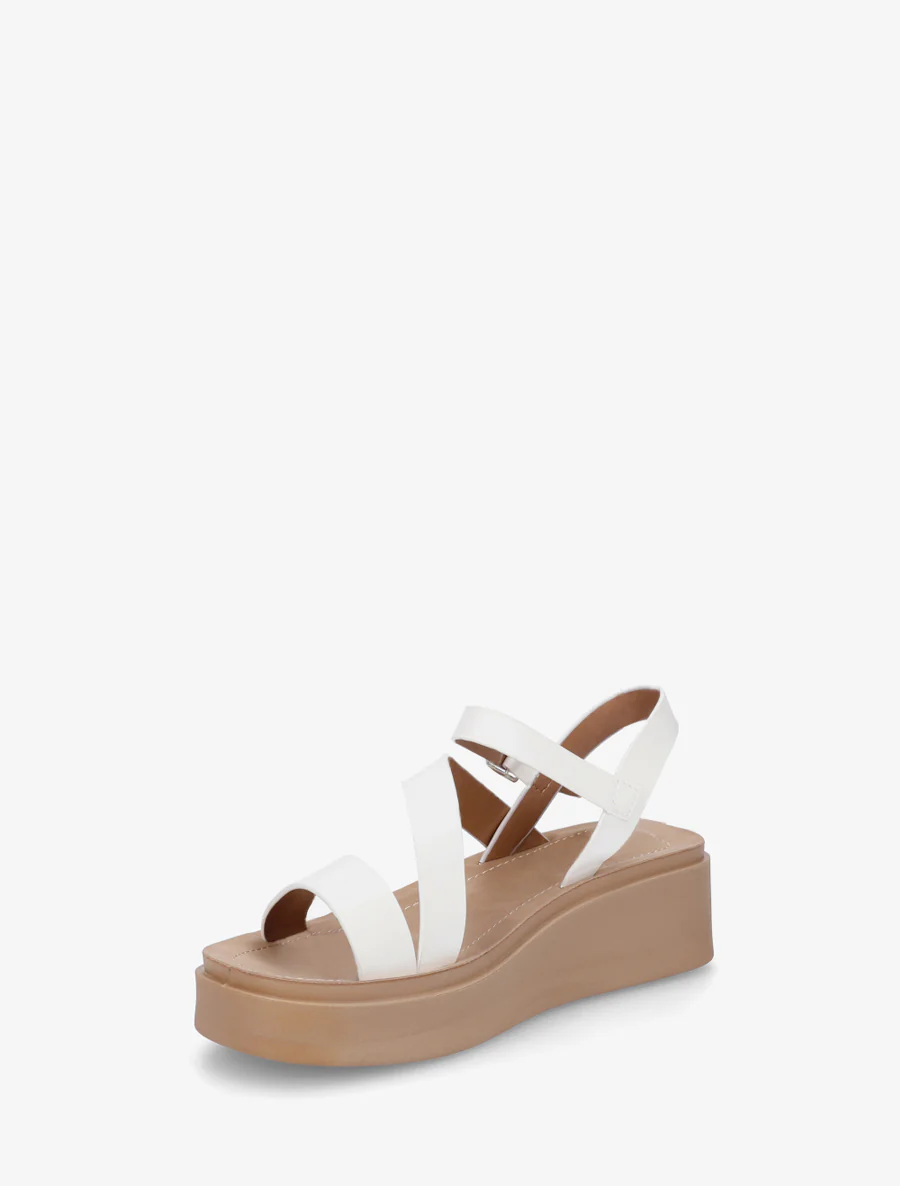Sandalen met meerdere bandjes in imitatieleer - Wit - Image 3