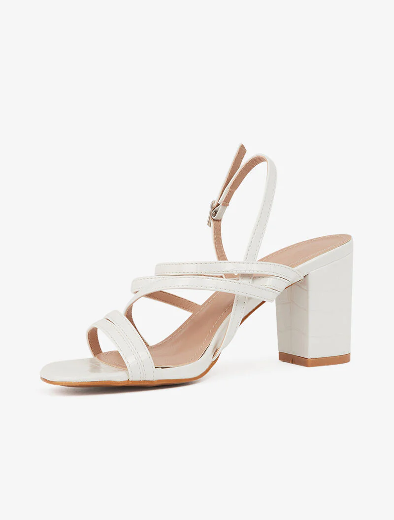 Minimalistische sandalen met meerdere bandjes - wit - Image 3